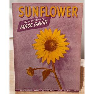 Sunflower Vintage Sheet Music Mack David Piano Vocal 1940s Big Band Jazz